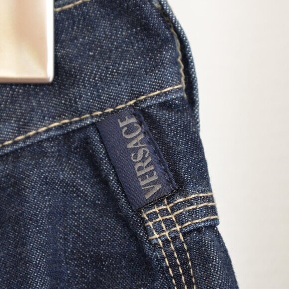 Versace Dark Wash Contrast Stitch Jeans Sz 28 - Picture 8 of 9